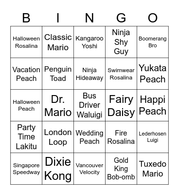 Sololek Round 2 (Mario Kart Tour) Bingo Card