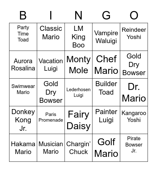 Irri Round 2 [Mario Kart Tour] Bingo Card