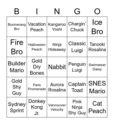 Bready Round 2 (Mario Kart Tour) Bingo Card