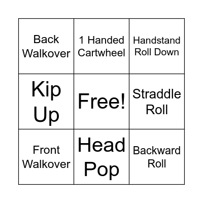 Level 1 Acro Bingo Card