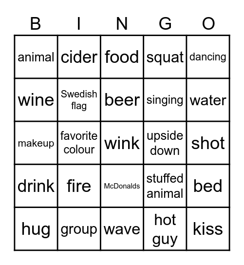 Jennifer's Möhippa Bingo Card