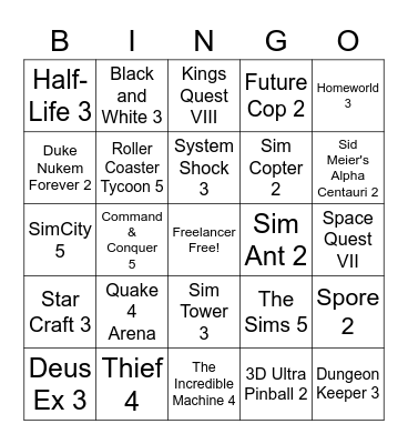 PC GAMING IN 2022 Bingo Card