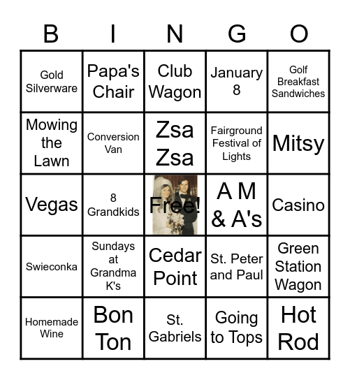 Happy 50th Wedding Anniversary! Bingo Card