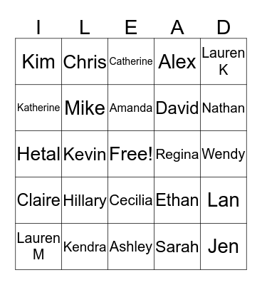 MSH Full House Bingo Card