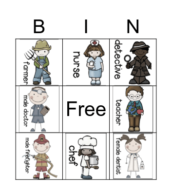 Community helpers Bingo Card