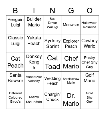 Mikail Round 1 [Mario Kart Tour] Bingo Card