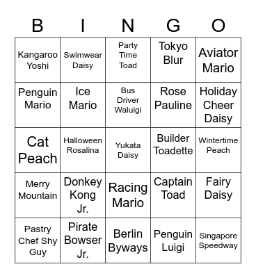 Mikail Round 2 [Mario Kart Tour] Bingo Card