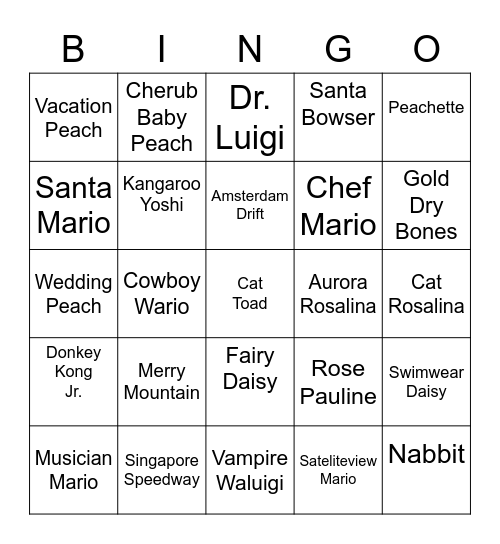 Skull Round 1 [Mario Kart Tour] Bingo Card