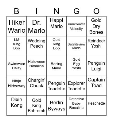 Skull Round 2 [Mario Kart Tour] Bingo Card
