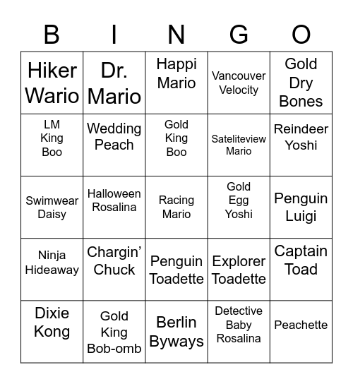 Skull Round 2 [Mario Kart Tour] Bingo Card