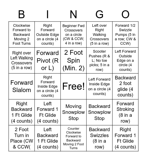 Summer Skating Bingo (B2-4) Bingo Card