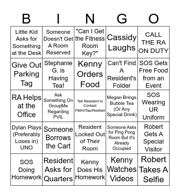 The Village BINGO Card