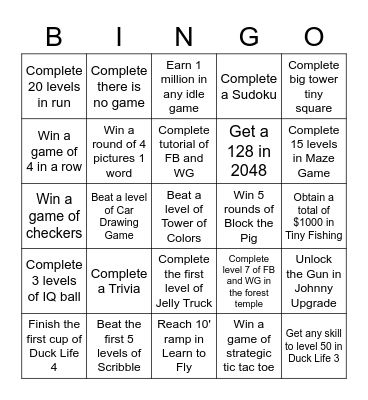 Coolmath games Bingo Card