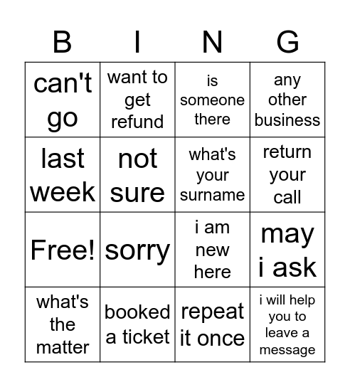 Conversation 3 Bingo Card
