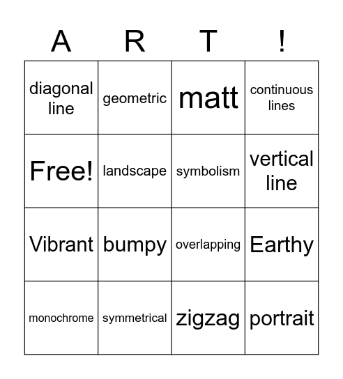 Pattern Bingo Card