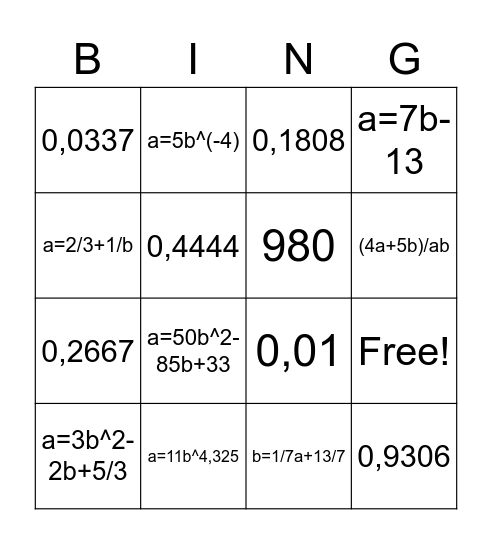 Bingo Hoofdstuk 7 en 9 Bingo Card