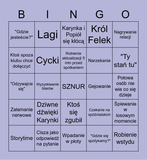 Spotkanie NGP Bingo Card