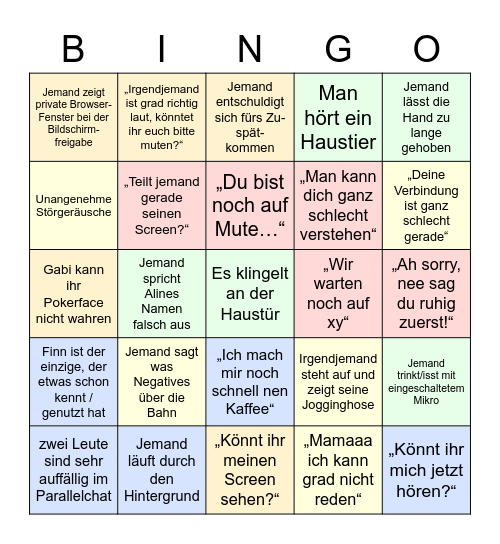 Trainee-Bingo Home Office Edition Bingo Card