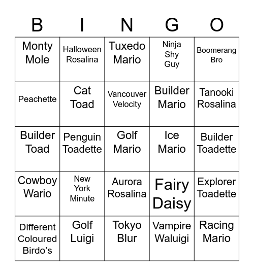 Tutel's Bingo Card (Round 1) Bingo Card