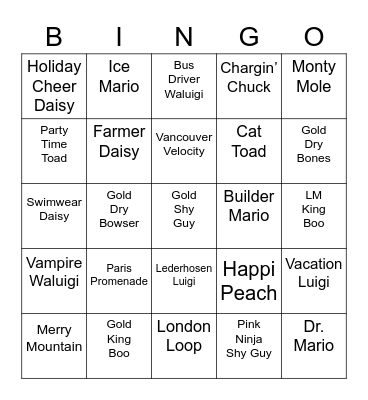 Xin's Bingo Card (Round 2) Bingo Card