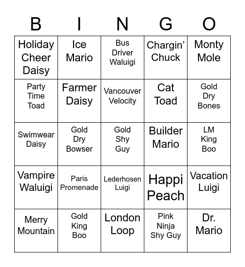 Xin's Bingo Card (Round 2) Bingo Card