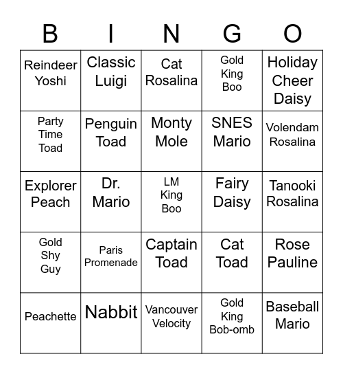 Xin's Bingo Card (Round 1) Bingo Card