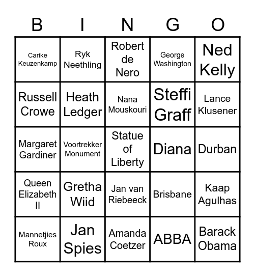 Foto Bingo Card