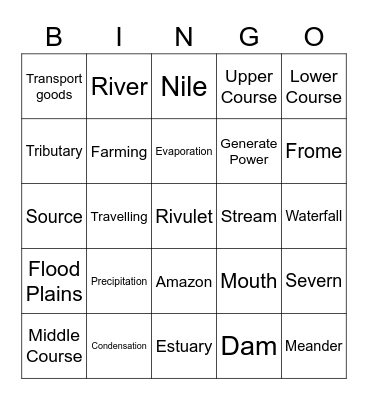 River Bingo Card