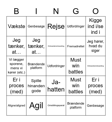 Work Lingo Bingo Card