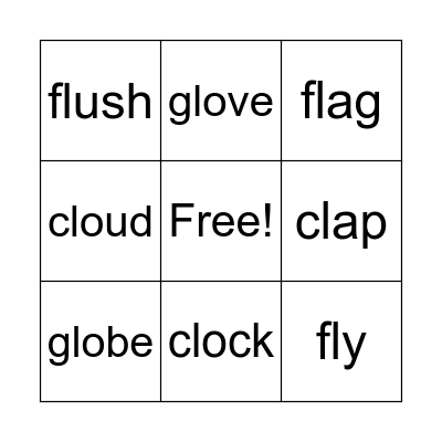 Blends- cl gl fl Bingo Card