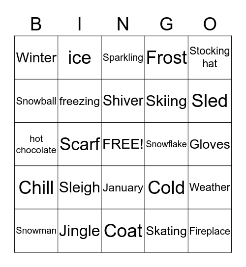 Winter Bingo Card