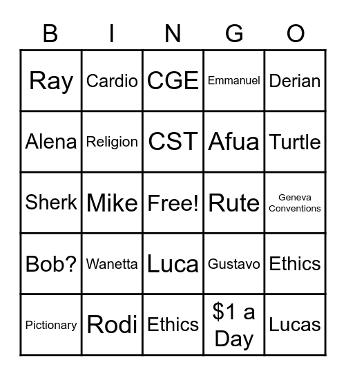 Ms. M Bingo Card