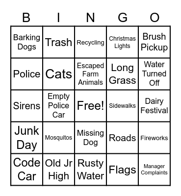 BINGO Card