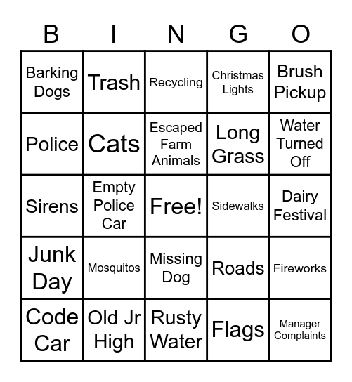 BINGO Card