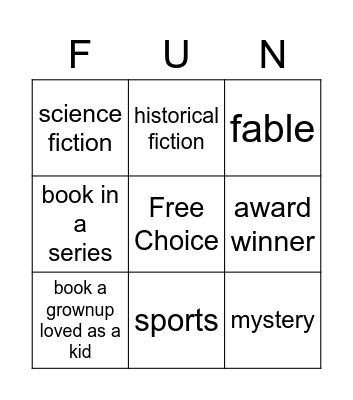 Summer Reading is Bingo Card