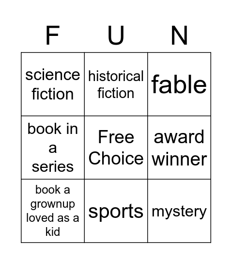 Summer Reading is Bingo Card