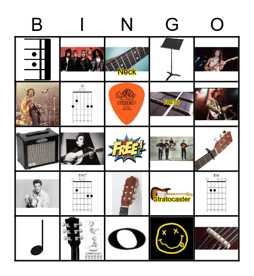 Guitar  Bingo - Mr Warnick V. 3 Bingo Card