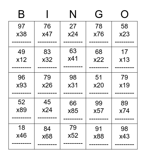2-Digit Addition Bingo! Bingo Card