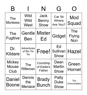 Classic TV Shows #3 Bingo Card