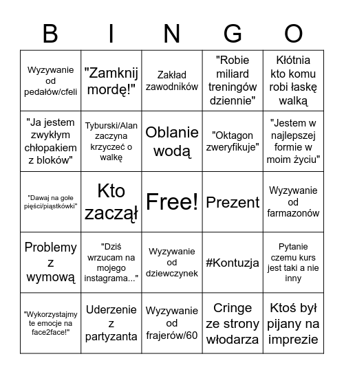 Bingo Federacjowe Bingo Card
