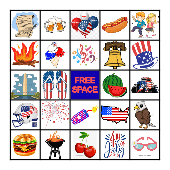 4th of July BINGO Card