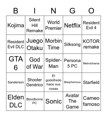 E3n't Bingo Card
