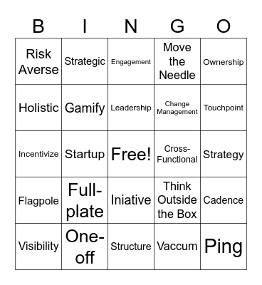 Corporate Buzz Bingo Card