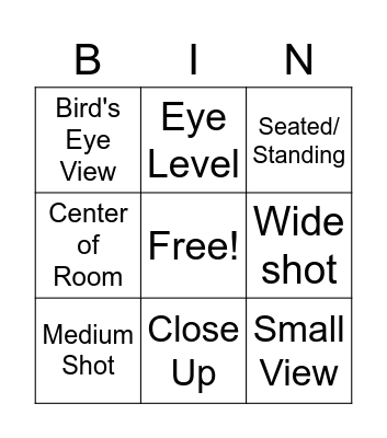 Test Shoot Bingo Card