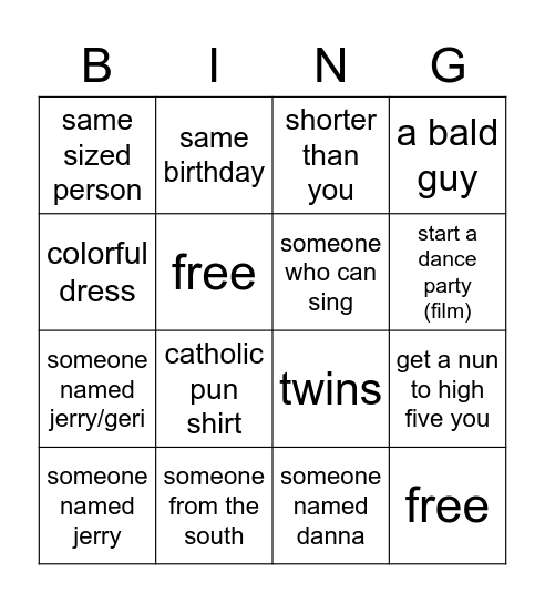 Catholic Bing Bingo Card