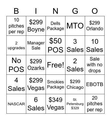 Money Team Bingo Card