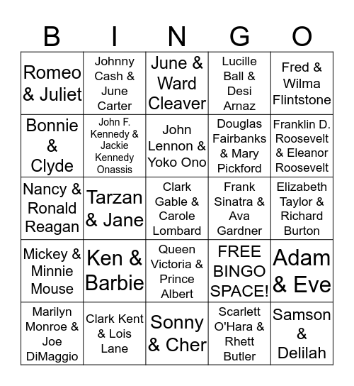 Valentine's Day Bingo Card