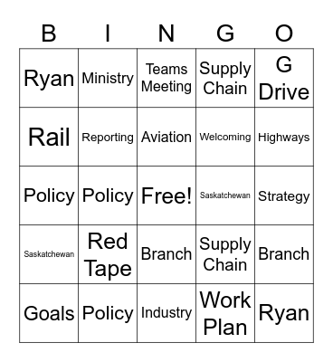 Meeting Bingo Card