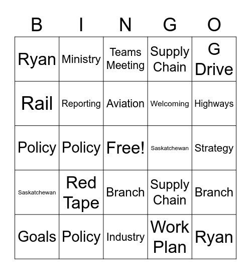 Meeting Bingo Card