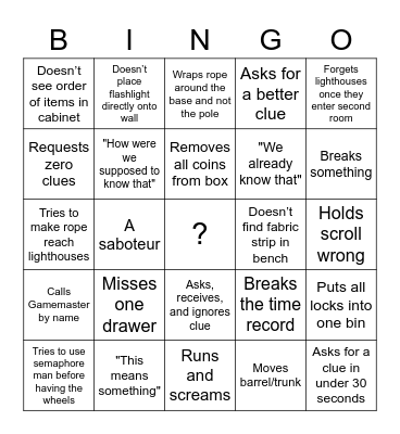 Constellation Bingo Card